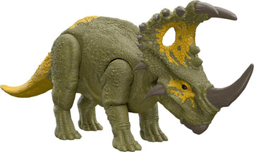Mattel Jurassic World Dominion Roar Strikers Dinosaur Action Figure with Roaring Sound & Attack Action, Sinoceratops Dino Toy Includes Downloadable