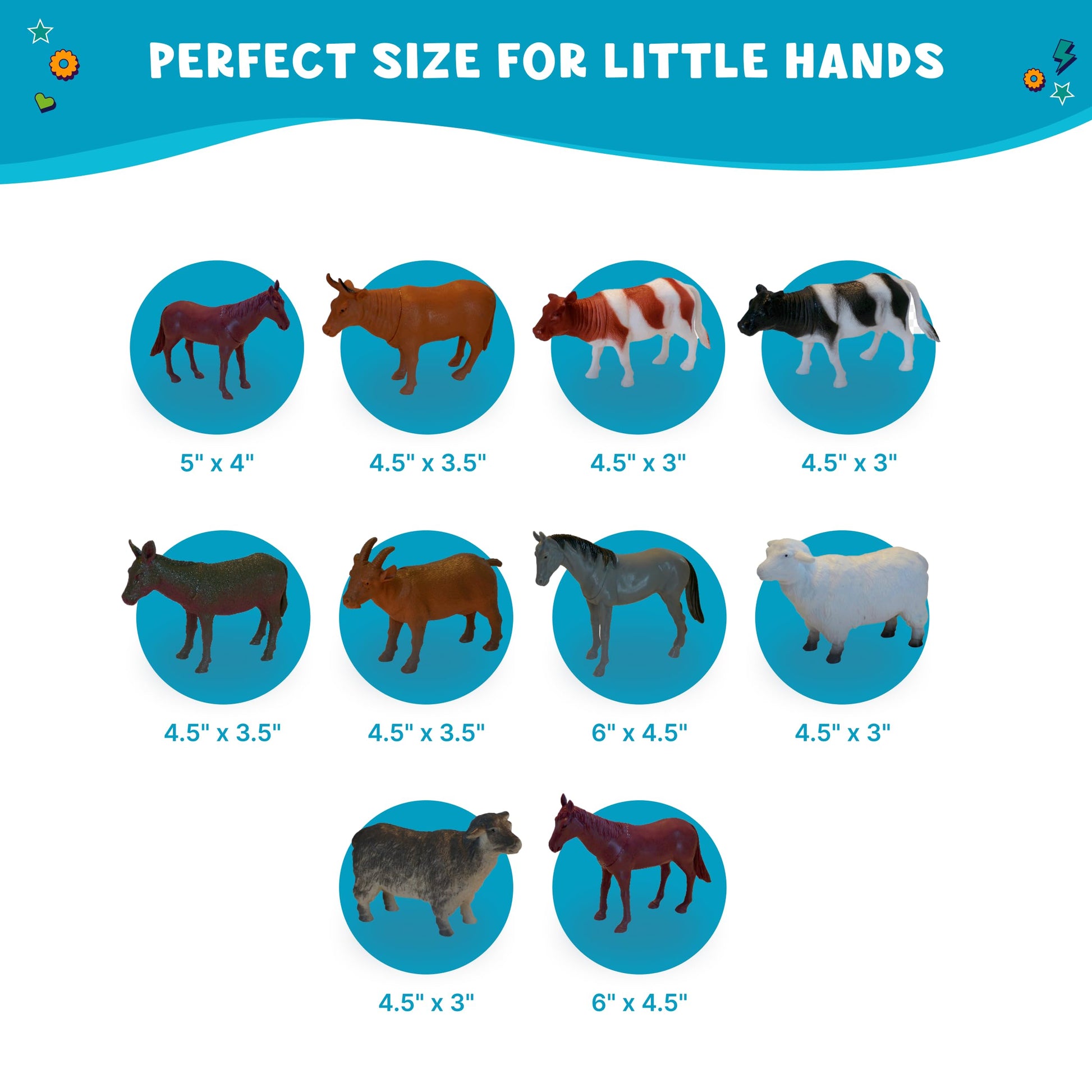Get Ready Kids Farm Animal Toys - 12 Large Plastic Figurines for Toddlers