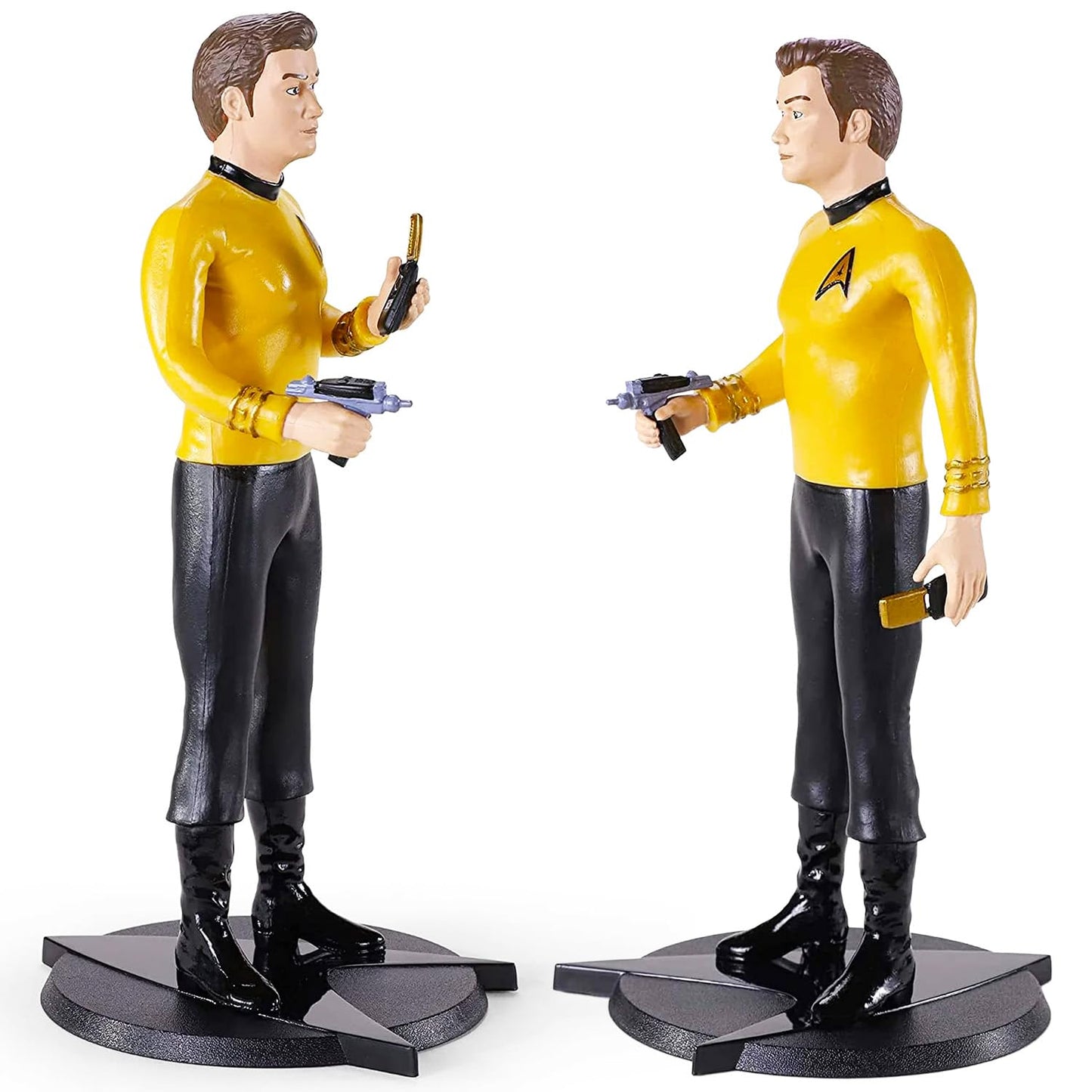Paramount Star Trek Collectible Figures Set - The Original Series Bundle with 4 Action Figures: Kirk, Spock, McCoy, and Uhura Plus Stickers | 7" Star