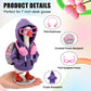 Embewhis Outfits for 7" Desk Goose - 5-Piece Pastel Dream Set: Purple Hoodie, Floral Backpack, Pink Headphones, and 2 Pairs of Frame Glasses - Y2K