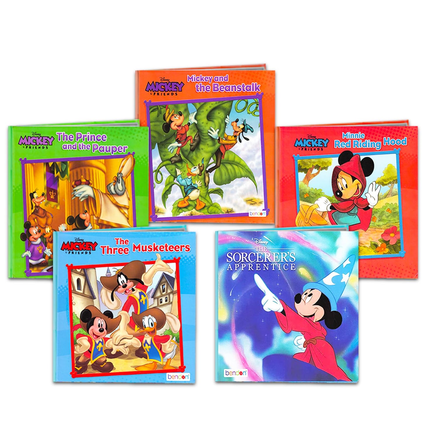 Mickey Mouse Bath Toys Set - 5 Pc Bundle with 5 Mickey Mouse Learn to Read Board Books | Mickey Bath Time Book