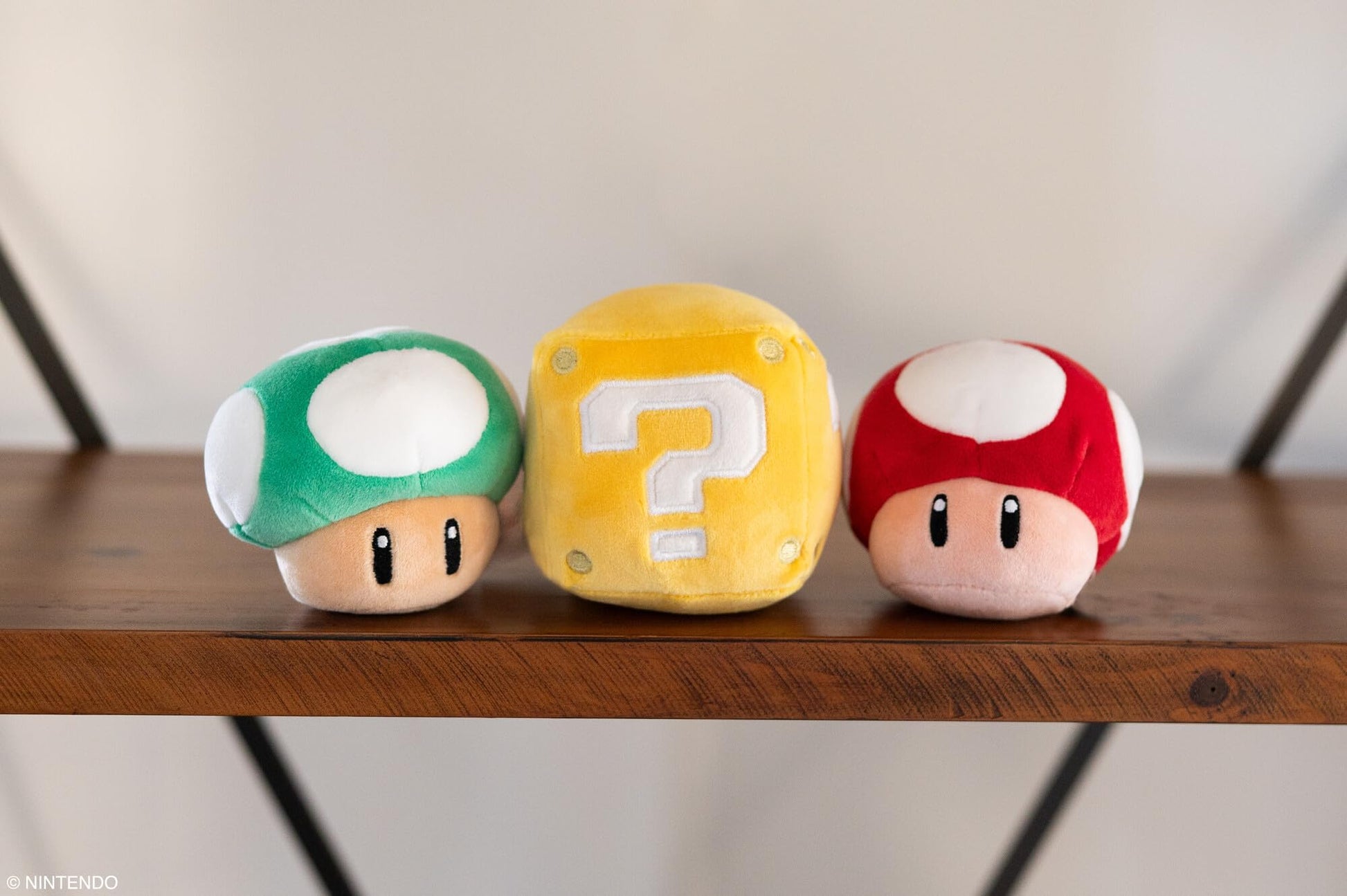 Club Mocchi- Mocchi- Super Mario Power Up Collection - Includes 1 Up Mushroom, Question Block, and Mushroom Mini Plushies - Officially Licensed