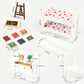 SAMCAMI Miniature Dollhouse Furniture 1 12 Scale - Wooden Dollhouse Bed Set - Doll House Furniture Toys Incl Doll Bed, Desk, Books, blackboards