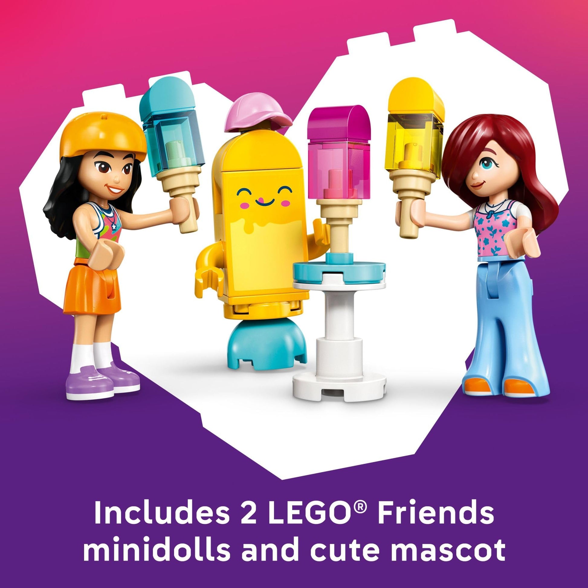 LEGO Friends Ice Cream & Balloon Stand Building Toy for Girls & Boys - Pretend Play Set for Kids, Ages 6+ - W/Liann & Paisley Minidolls & Accessories