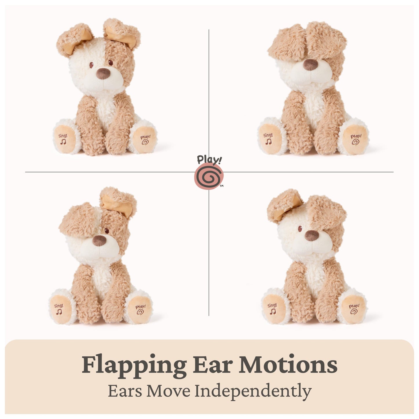 GUND Baby Peeki Puppy 12-Inch Interactive Animated Musical Plush for Babies