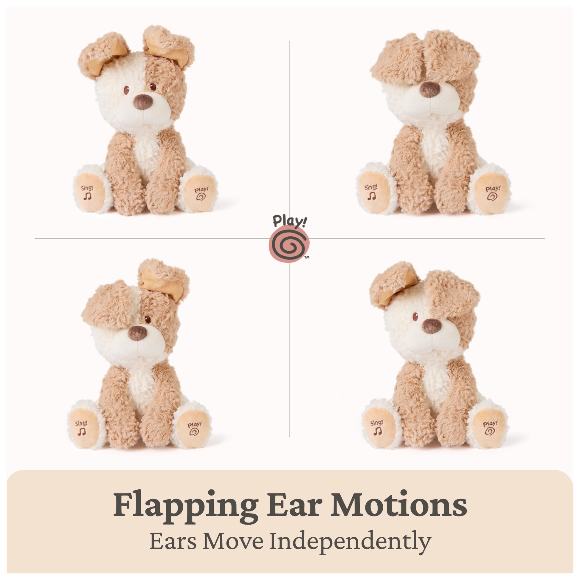 GUND Baby Peeki Puppy 12-Inch Interactive Animated Musical Plush for Babies