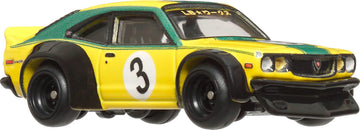 Hot Wheels Premium Car Culture Collectible Toy Car, 1:64 Scale Die-Cast Mazda RX3, Japan Historics 4 Vehicle with Real Riders Tires