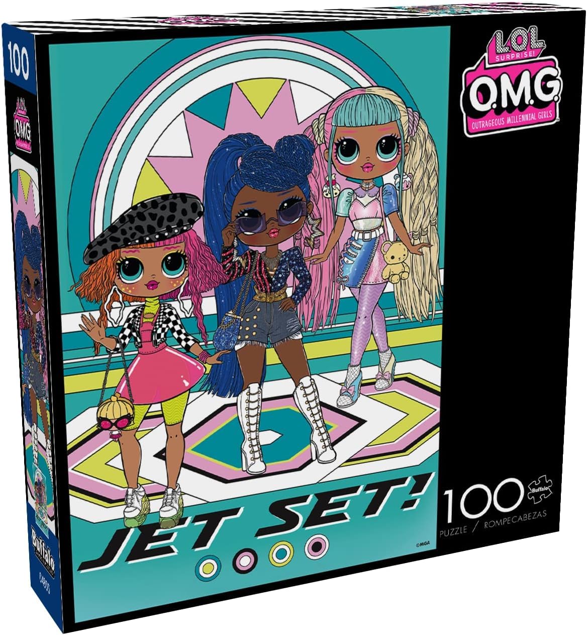 Buffalo Games - OMG - Jet Set - 100 Piece Jigsaw Puzzle for Families -Challenging Puzzle Perfect for Game Nights - Finished Size is 15.00 x 11.00