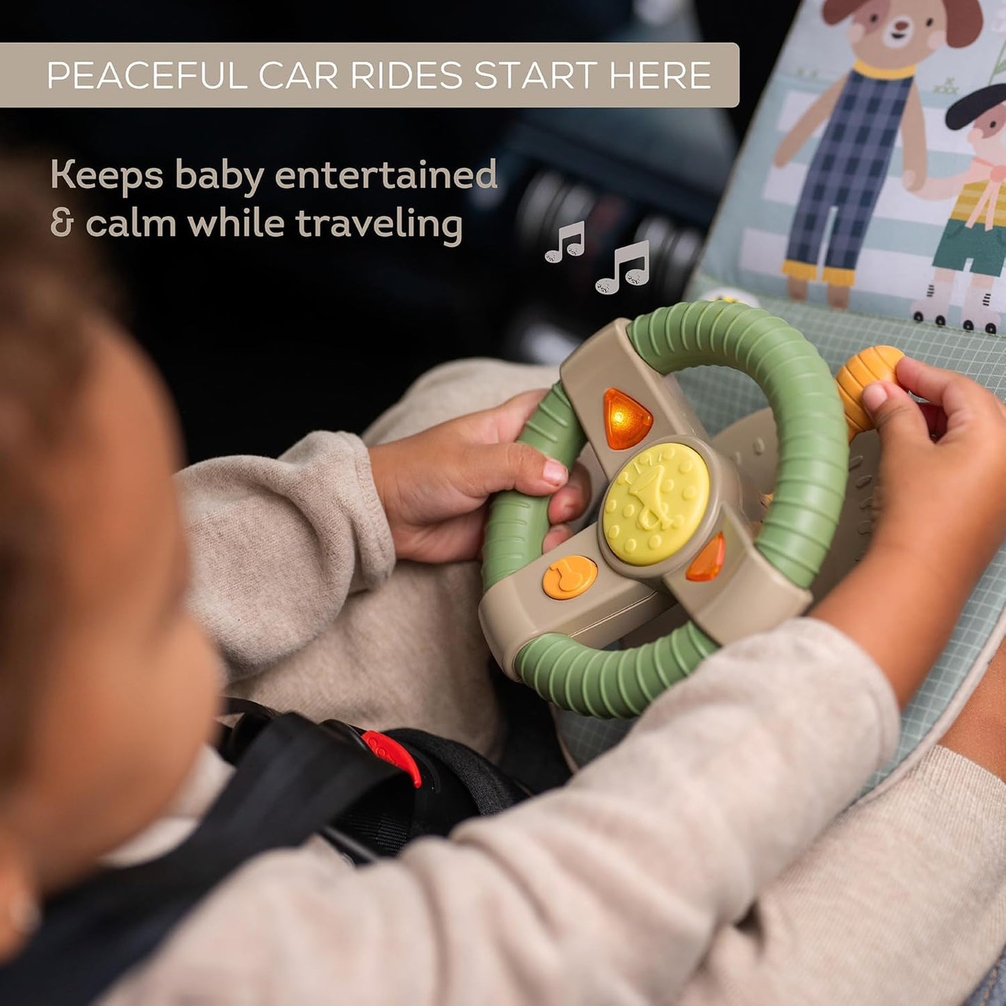 Taf Toys Car Seat Toy - Interactive Baby Infant Car Toys with Lights & Realistic Sounds for Babies - Stimulating Car Travel Entertainment - Perfect