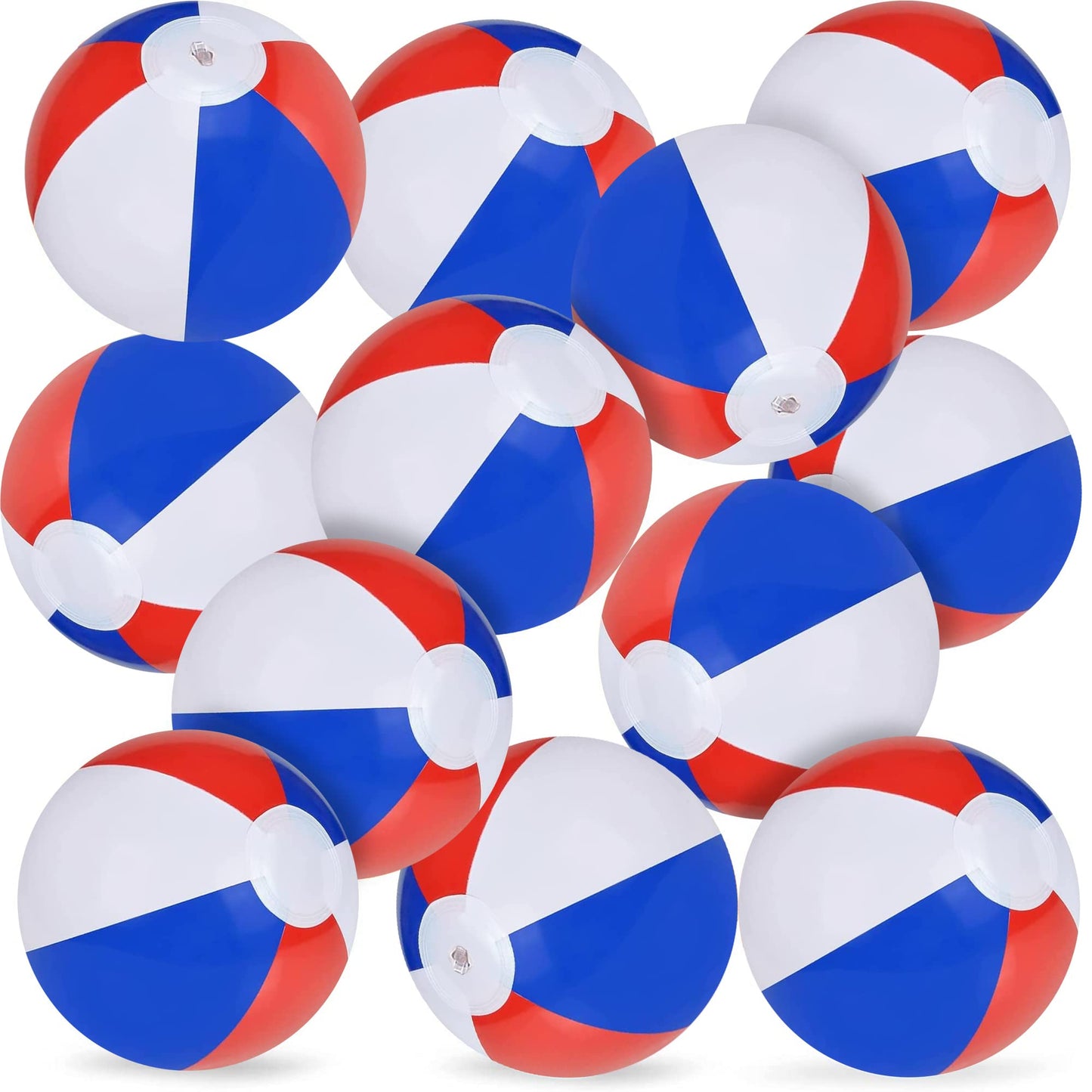 ArtCreativity 12 Pack 16" Patriotic Beach Balls for Kids, Inflatable Summer Toys for Boys and Girls, 250th Anniversary Beach Decoration, July 4th Pool