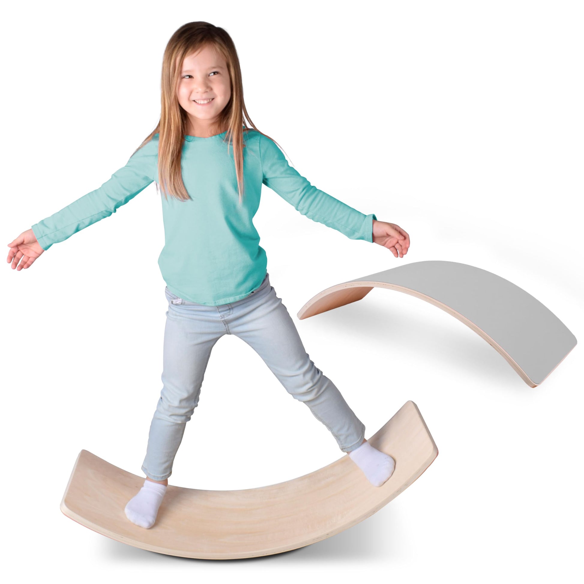 Acorn Avenue Non Slip Balance Board - Felt Rocker Board Durable Wood- Kids