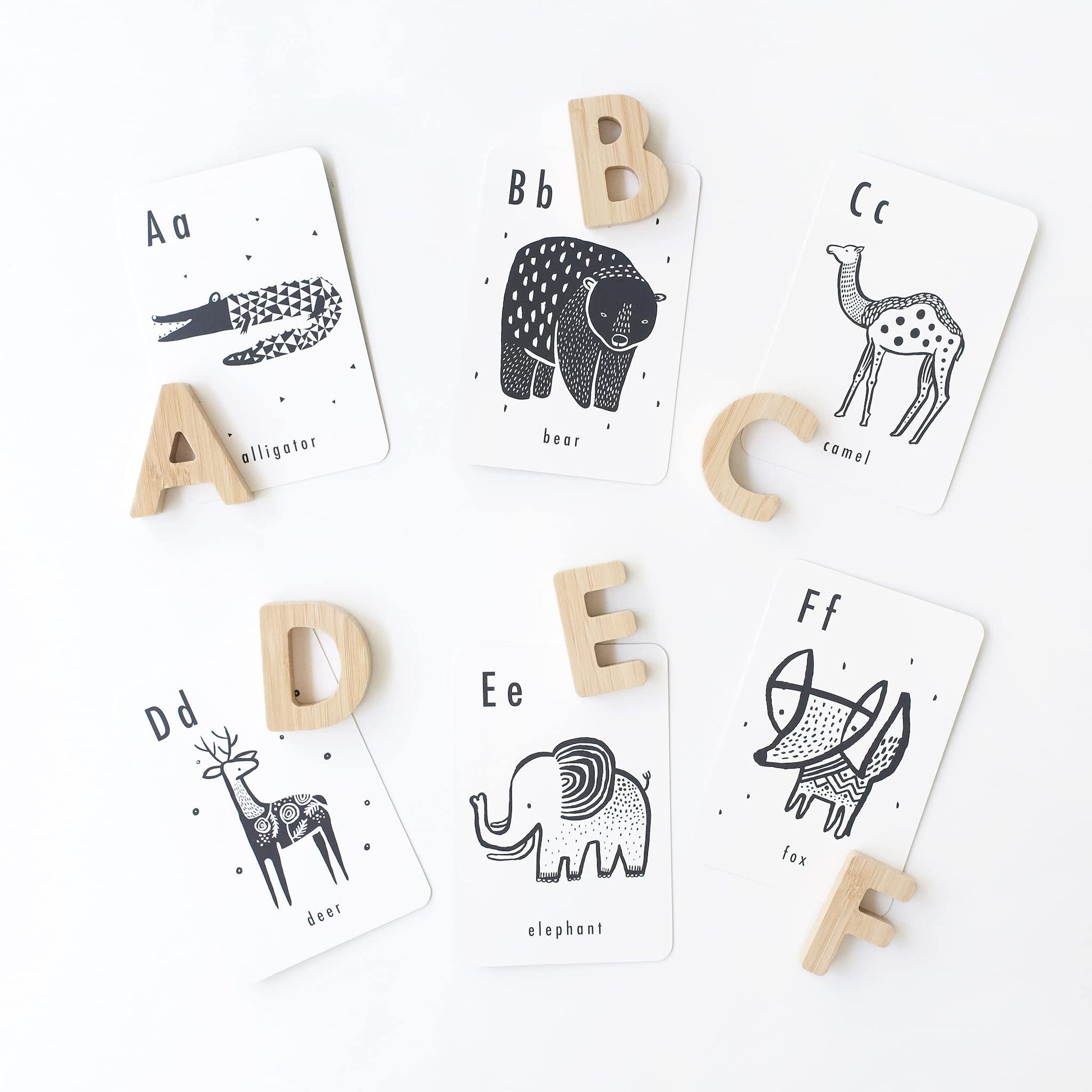 Wee Gallery Bamboo Alphabet, Natural Wood Blocks, Sensory Learning Toy, Wooden Alphabet Toys, 26 Large Letters for Toddler, Preschool Age Kids, Boy or