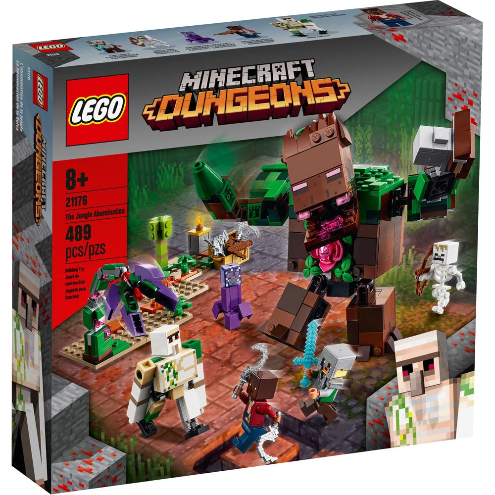 LEGO Minecraft The Jungle Abomination 21176 Building Kit Playset; Fun Minecraft Dungeons Exploring Toy for Kids; New 2021 (489 Pieces)