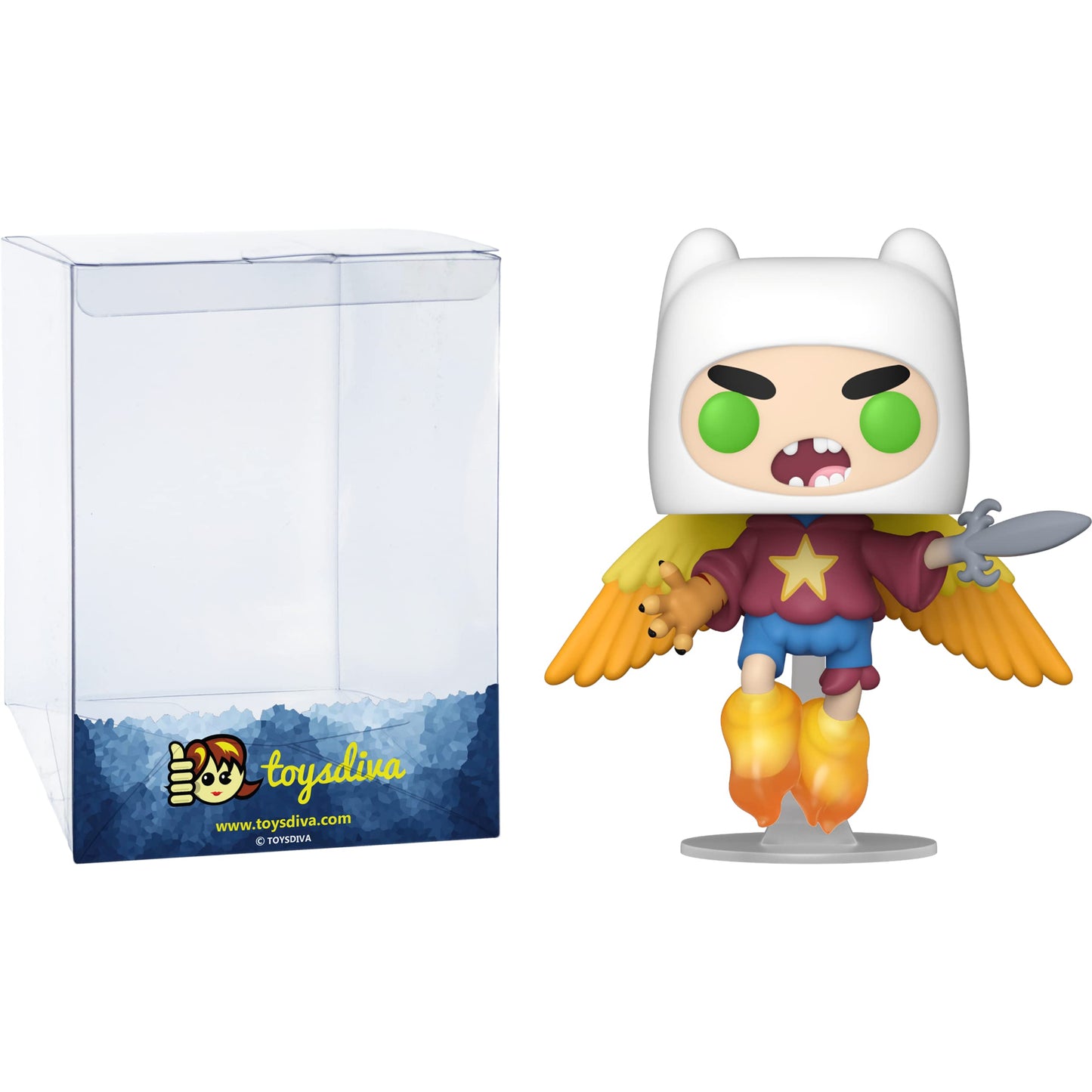 Funko Finn the Human: P o p ! Animation Vinyl Figurine Bundle with 1 Compatible 'ToysDiva' Graphic Protector (1077-57787 - B)