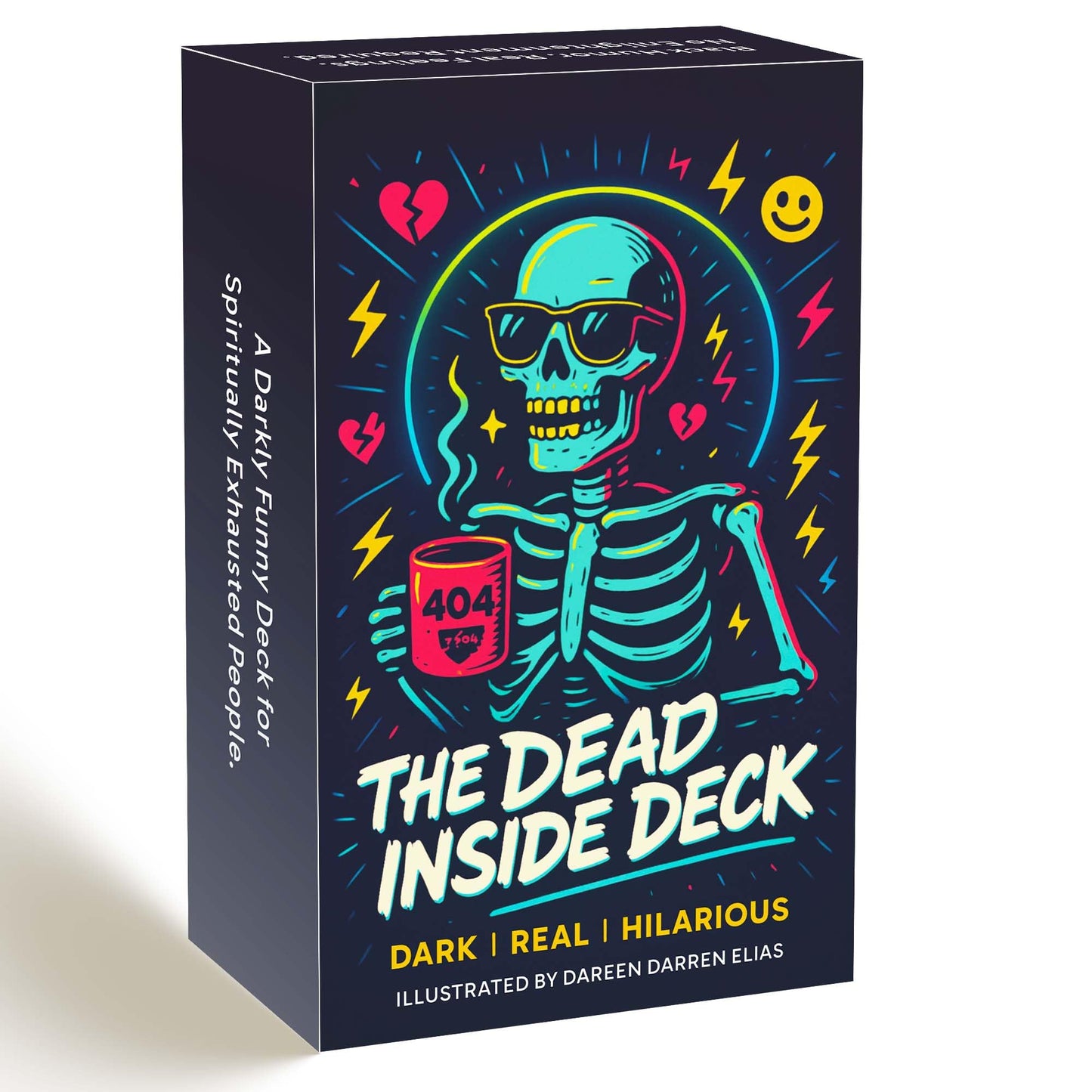 DPEHAKMK The Dead Inside Oracle Deck, 54 Dark Humor Skeleton Oracle Cards for Beginners, Funny Halloween Skeleton Oracle Cards, Shadow Work Deck