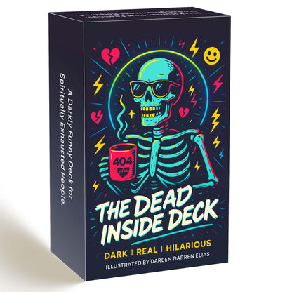 DPEHAKMK The Dead Inside Oracle Deck, 54 Dark Humor Skeleton Oracle Cards for Beginners, Funny Halloween Skeleton Oracle Cards, Shadow Work Deck
