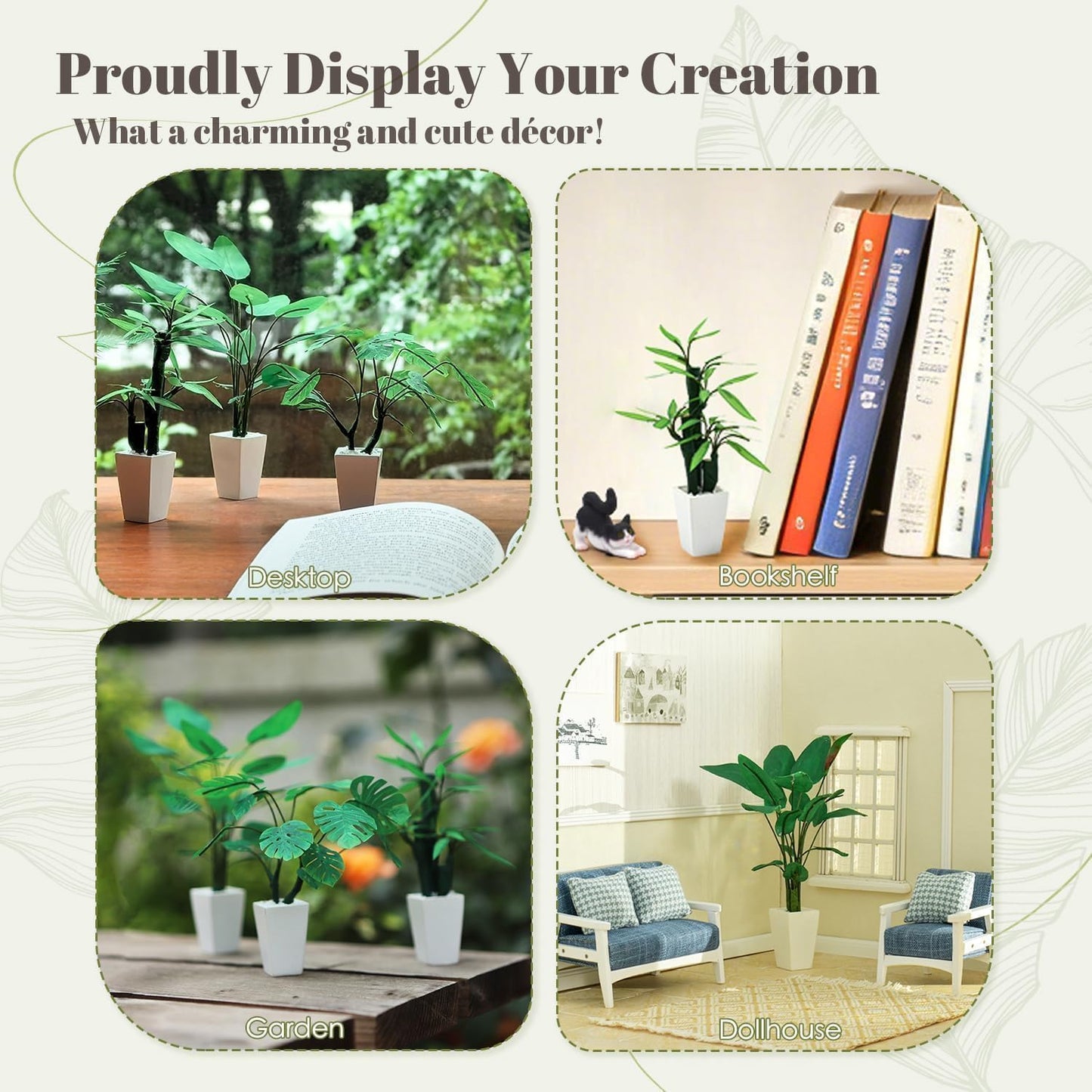 iLAND Crafts for Teens Girls Adult Women DIY Miniature Plants Craft Kits for Beginners Crafting Kits for Teens 14-16 Girls Mini Décor 1/12 Scale