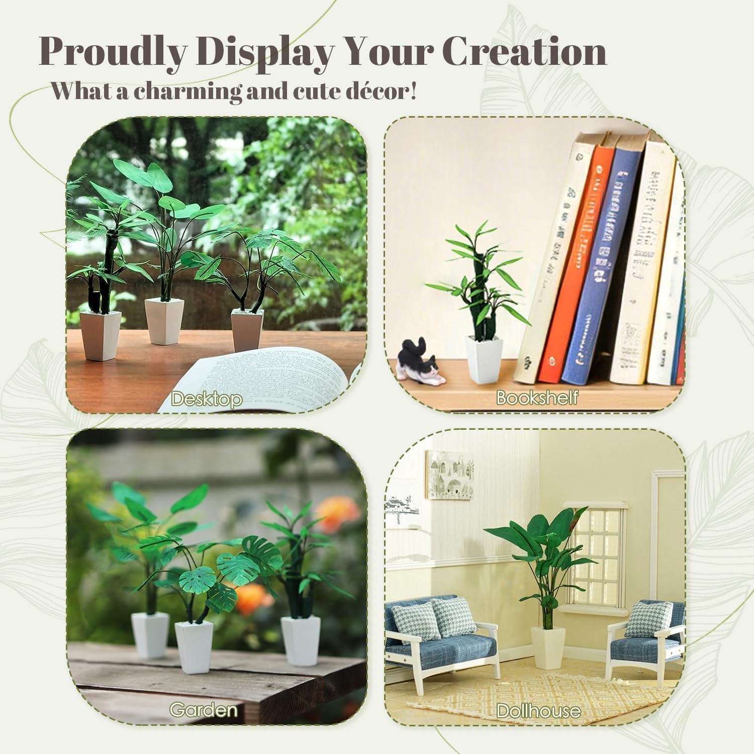 iLAND Crafts for Teens Girls Adult Women DIY Miniature Plants Craft Kits for Beginners Crafting Kits for Teens 14-16 Girls Mini Décor 1/12 Scale