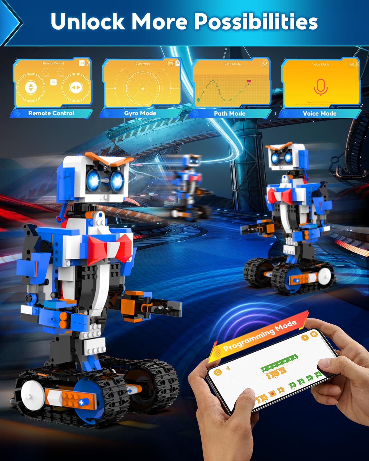 Robot Building Kits for Kids, Stem Toys for Boys Age 8-12, APP & Remote Control Educational Coding Building Sets, Programmable Robot for Kids