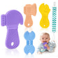 Baby Teething Toys, 4 Pack Silicone Baby Teether Toys with Pacifier Clips, Tool Shape for Babies 0-6 6-12 Months, Multi-Texture Gum Massage Teething