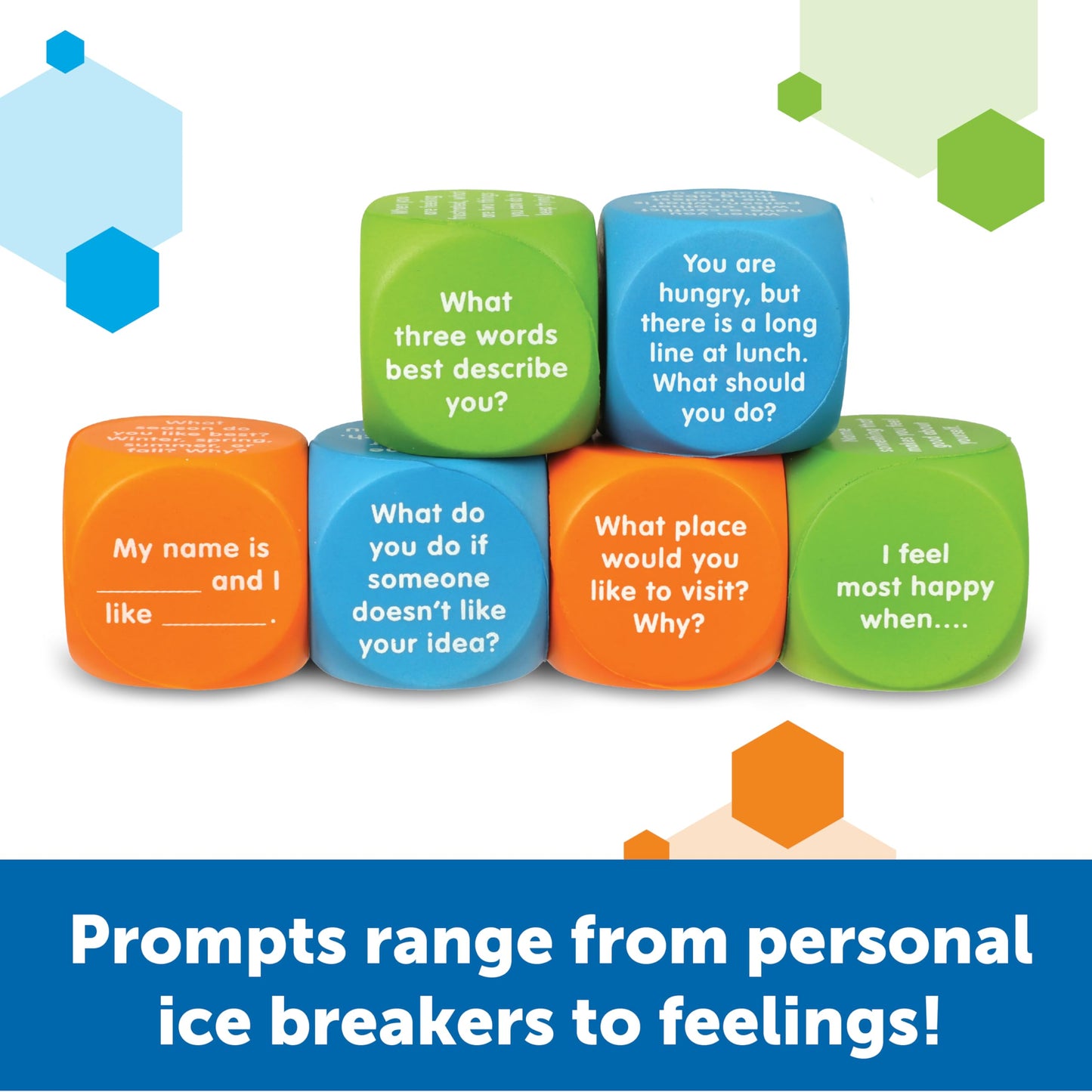Learning Resources Let's Talk Cubes - Social Emotional Activities, Speech Therapy Materials, Ice Breaker, Occupational Sensory Gifts For Boys