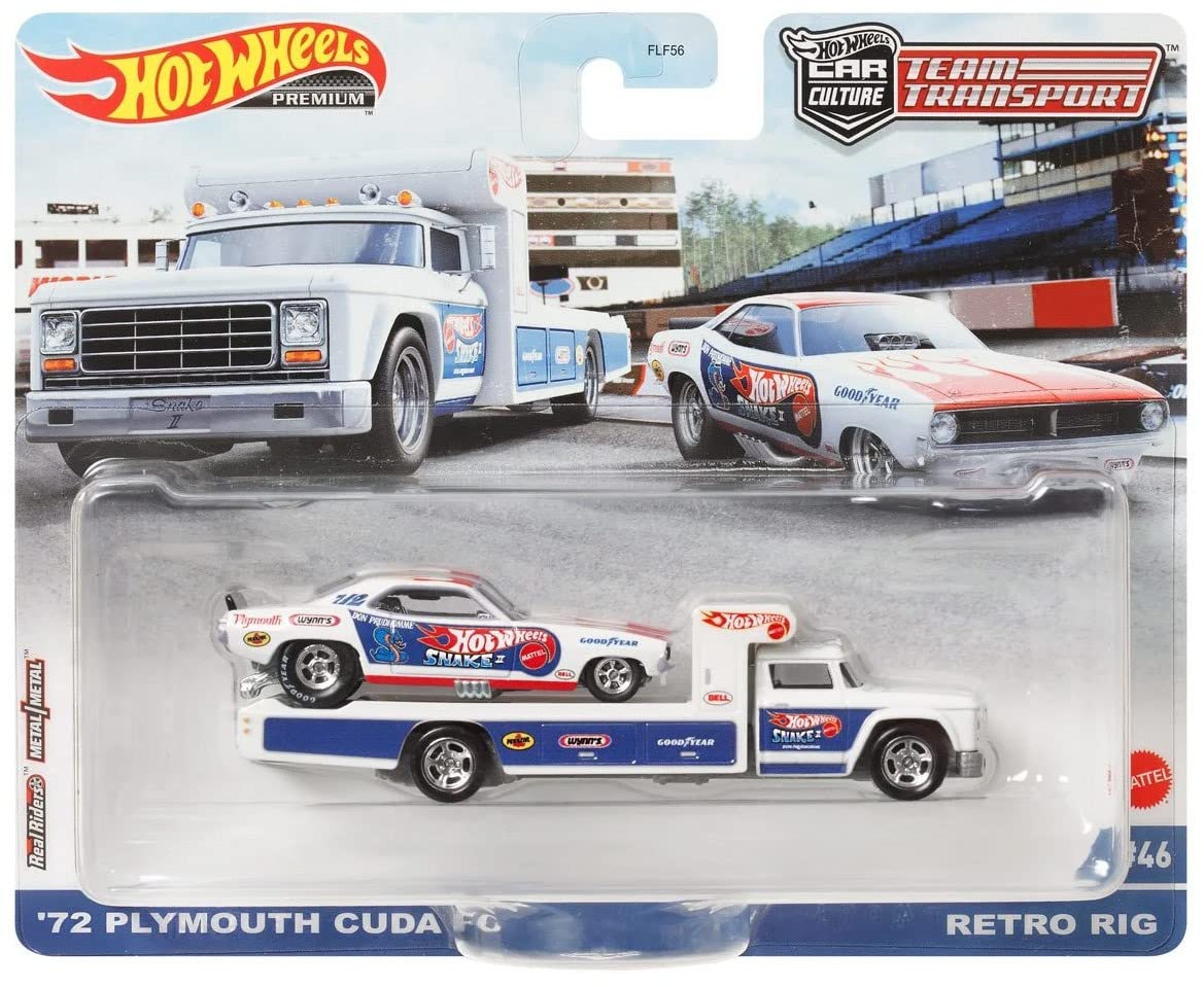 Hot Wheels '72 Plymouth Cuda FC Retro Rig, Team Transport #46