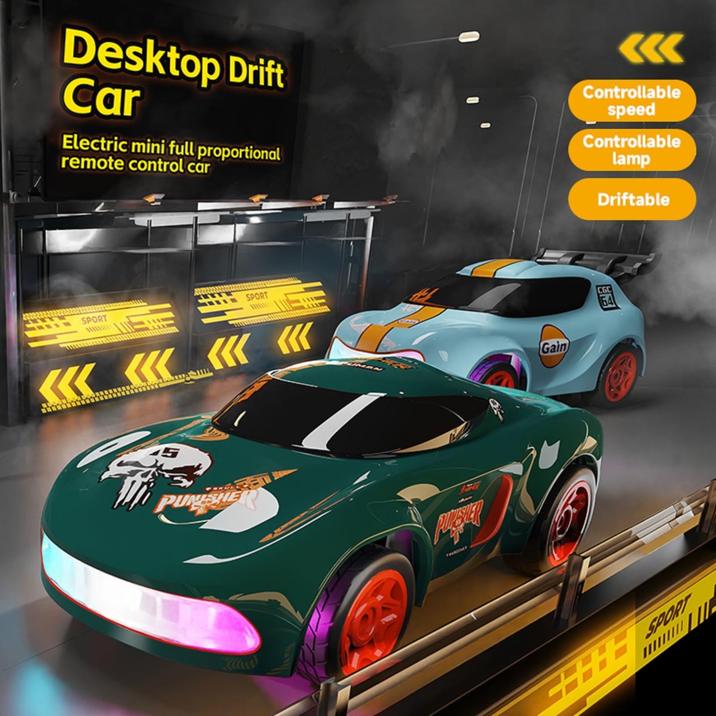 QAONIE Mini RC Car, 1:64 Scale Toy Car & Remote Control Integrated Design.