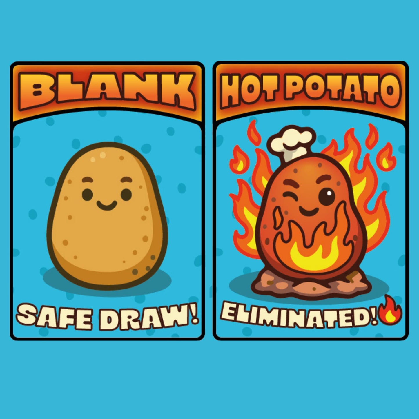 SNC Games Hot Potato Showdown - Fast Party Card Game | 3-8 Players, Ages 13+, 2-10 Minutes | Draw, Dodge & Dueling Potatoes | Easy Family Game Night