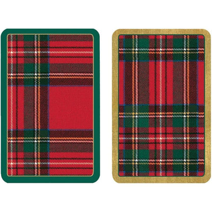 Entertaining with Caspari Double Deck of Bridge Playing Cards, Jumbo Type, Plaid