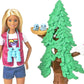 Barbie Wilderness Guide Doll and Playset, Blonde Fashion Doll with 10 Animal Figures, Tree, Rainbow and More