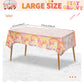 3 Pcs Two Groovy Party Plastic Tablecloths Groovy Retro Hippie Boho Party Decorations Rainbow Daisy Flower Rectangle Disposable Table Cover for Girls