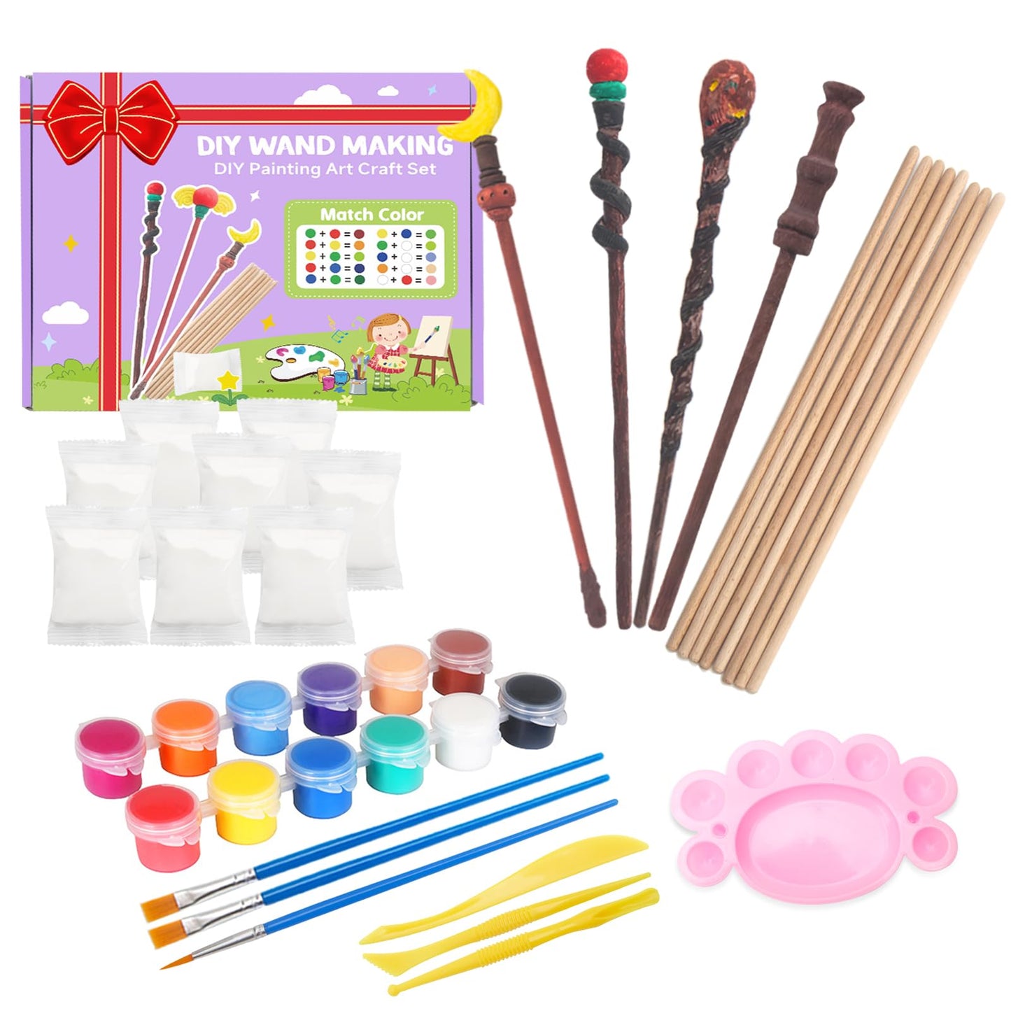 Col-Pary Magic Wand Making Kit,DIY Art Craft Set for Student Kids Gift,School Activities,Wizard Cosplay Masquerade,Halloween Supplies Décor,Christmas