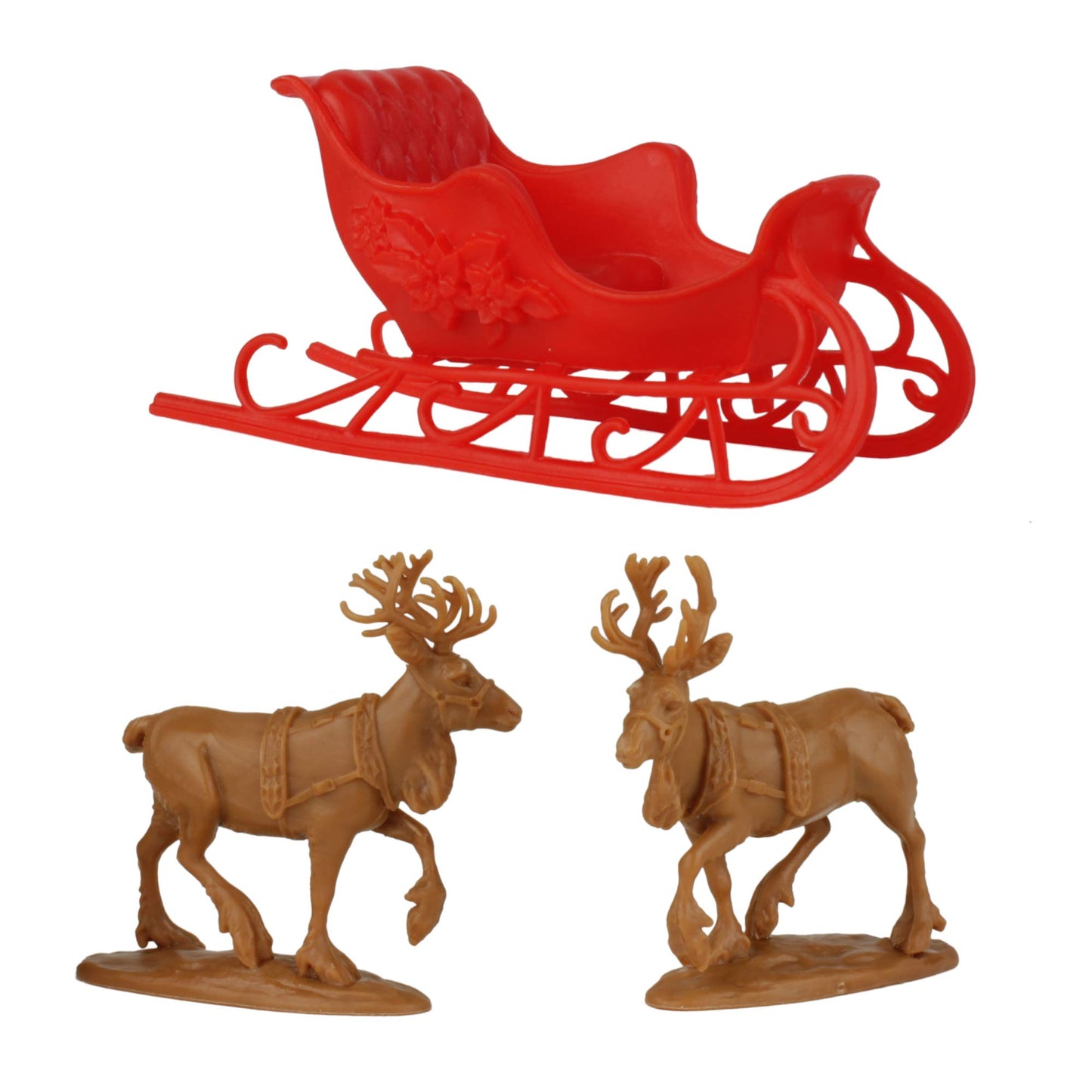 LOD Santa’s Christmas Delivery - 15pc Plastic Sleigh and Figure Boxed Playset