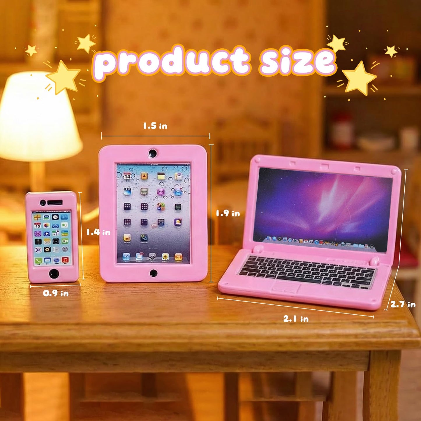 3 Pack Dollhouse Mini Laptop Tablet and Smart Phone Scene Computer Simulation Accessories for Doll 1/6 1/12 Miniatures Silver
