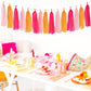 Hot-Pink Orange Fall Party-Decorations Tassel-Garland - 15pcs Groovy Baby-Shower Birthday Wedding Bridal Tassel, Autumn Thanksgiving Banner Streamers