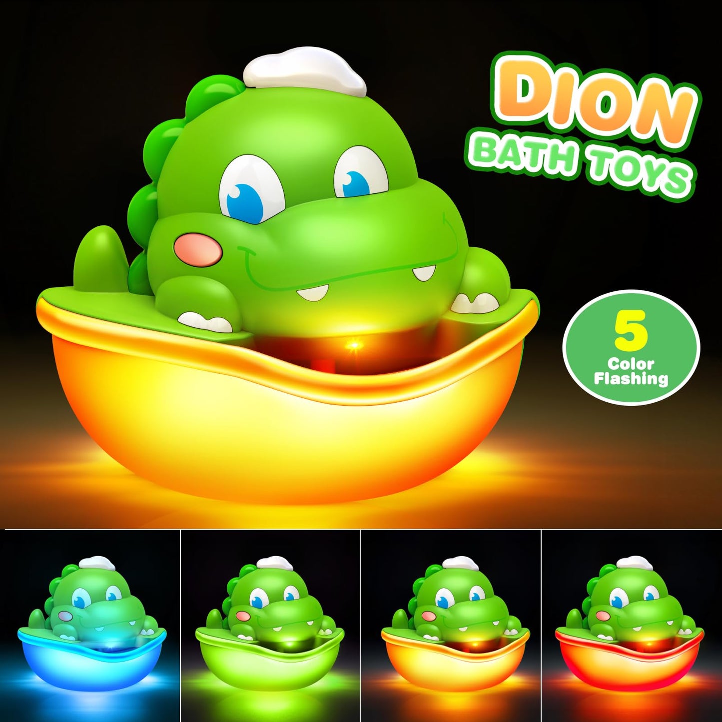 Baby Bath Toys Light Up Bath Bubble Machine with Colourful Light Bathtime Shower Bath Toys for Kids Ages 1-3 4-8 Birthday for Toddler Boys Girls