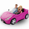 Liberty Imports Doll-Sized Convertible Car for Dolls - 2-Seater Pink Vehicle with Rolling Wheels, Seat Belts w/ Two 11.5" Dolls Included