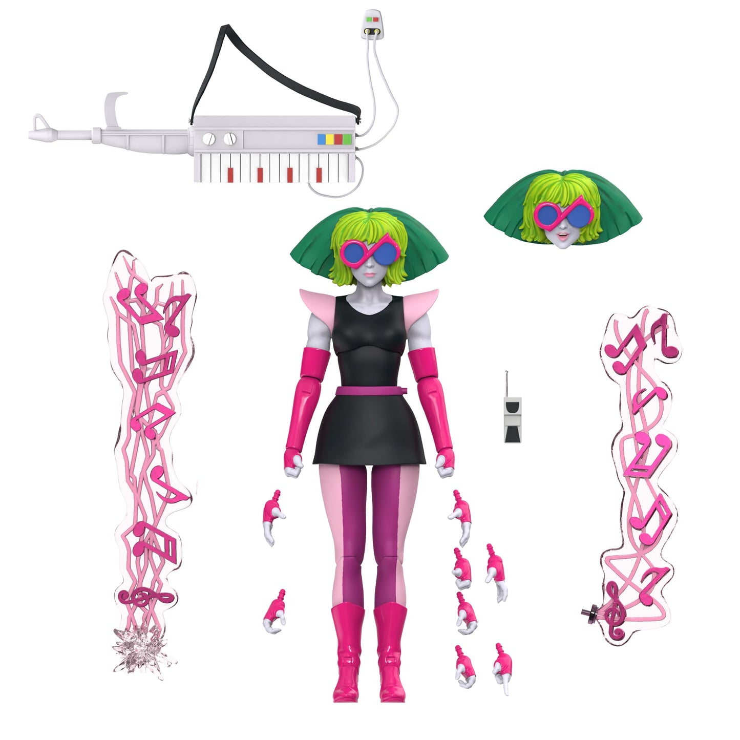 Super7 ULTIMATES! SilverHawks Melodia (Toon) - 7" SilverHawks Action Figure with Accessories - Classic Cartoon Collectibles and Retro Toys