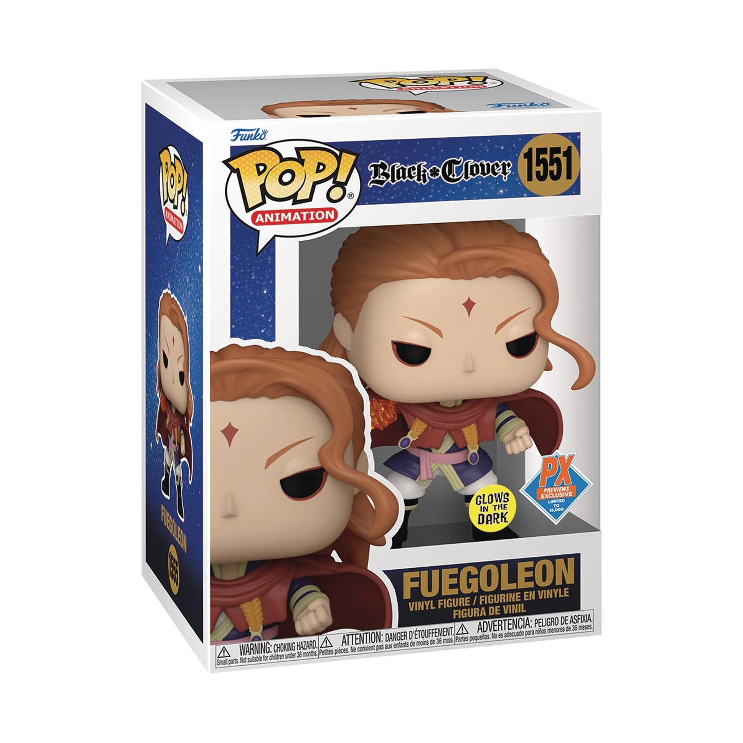 Pop! Animation: Black Clover - Fuegoleon (Glow-in-The-Dark) Previews Exclusive Vinyl Figure