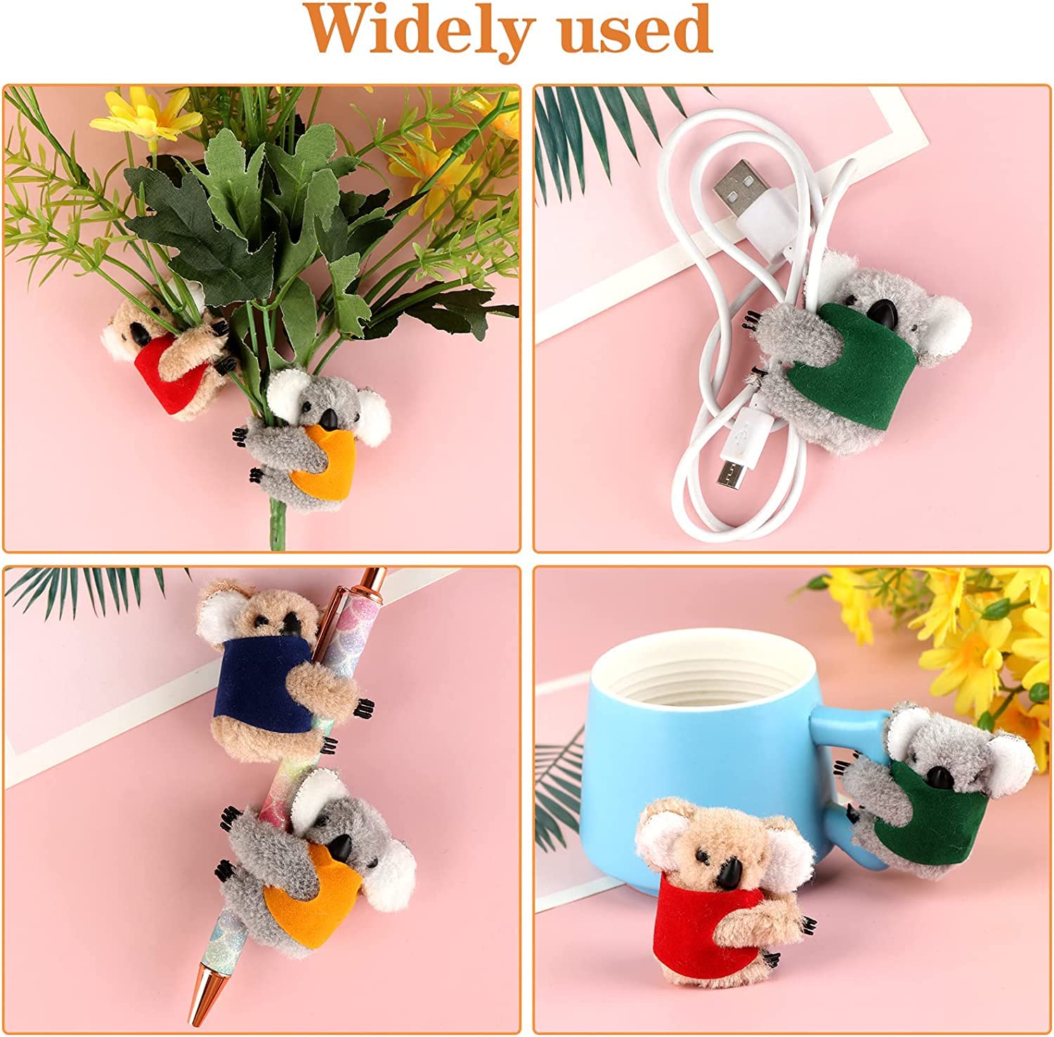 RZJSLSHANHAI 40 Pcs Koala Clip Buddy Koala Clip Stuffed Animal Pencil Toppers Bear Prizes Fuzzy Bear Hugger Cli-p Animal Plush Pencil Cli-ps Cute Toy