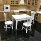 SXFSE Dollhouse Decoration Accessories, 1:12 Dollhouse Miniature Furniture Wooden White Dining Table Chair Model Set