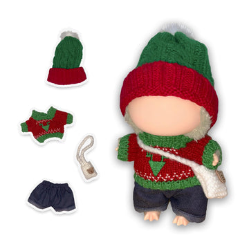 Clothes for Lububu 17cm Dolls(NO Doll) Outfit with Accessories Suit for Lububu Cute Stylish,Dress Up 4 Piece Set Hat Clothing Bag for lububu