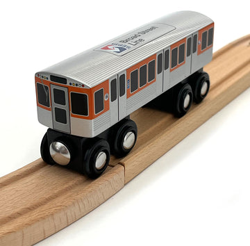 MUNI PALS MP05-1104 Wooden Subway Train Car Septa BSL Broad Street Orange Line Child Safe and Tested Wood Broad Street