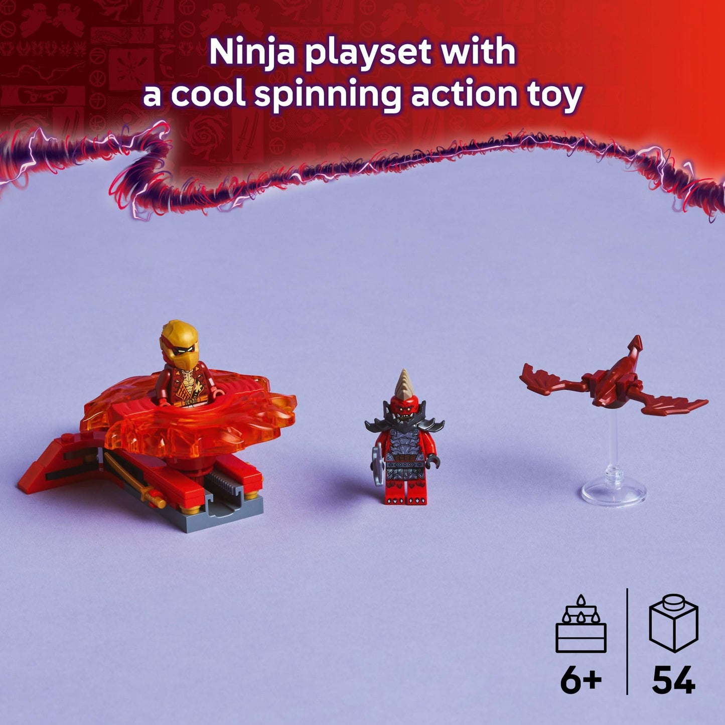 LEGO NINJAGO Kai's Dragon Spinjitzu Spinner - Spinning Blade Battle Building Toy for Kids, Boys and Girls, Ages 6+ - with 2 Minifigures - Gift Idea