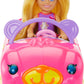 Barbie Chelsea Toy Car Set with Bear-Themed Convertible & Teddy Bear Accessory, Blonde Small Doll Wears Removable Skirt & Shoes