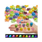 50 Pcs Small Bulk Mini Resin Turtles, Glow-in-The-Dark Fairy Garden Accessories with Fruit Designs, Ocean Theme Collection for Miniature Scenes, 10