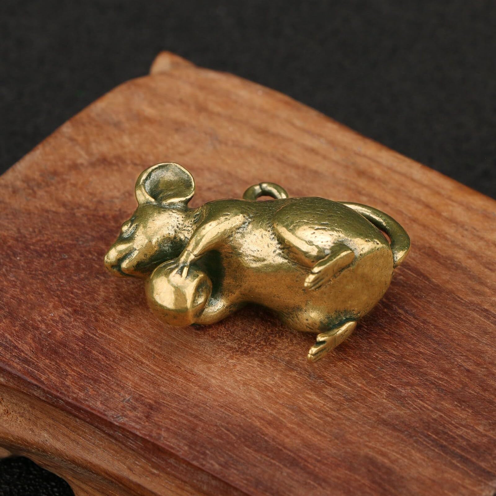 Miniature Mouse, Dollhouse Miniature Brass Mouse, Retro Statue Ornament, Mini Micro Garden Landscaping Decoration