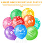 50pcs 12inch Happy Birthday Balloons for Men&Women, Assorted Balloons for Party, Beautiful Flowers Printed Decoration (Birthday)