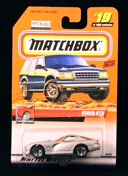 VIPER GTS SILVER Great Drivers Series 4 MATCHBOX 1999 Basic Die-Cast Vehicle (#19 of 100)