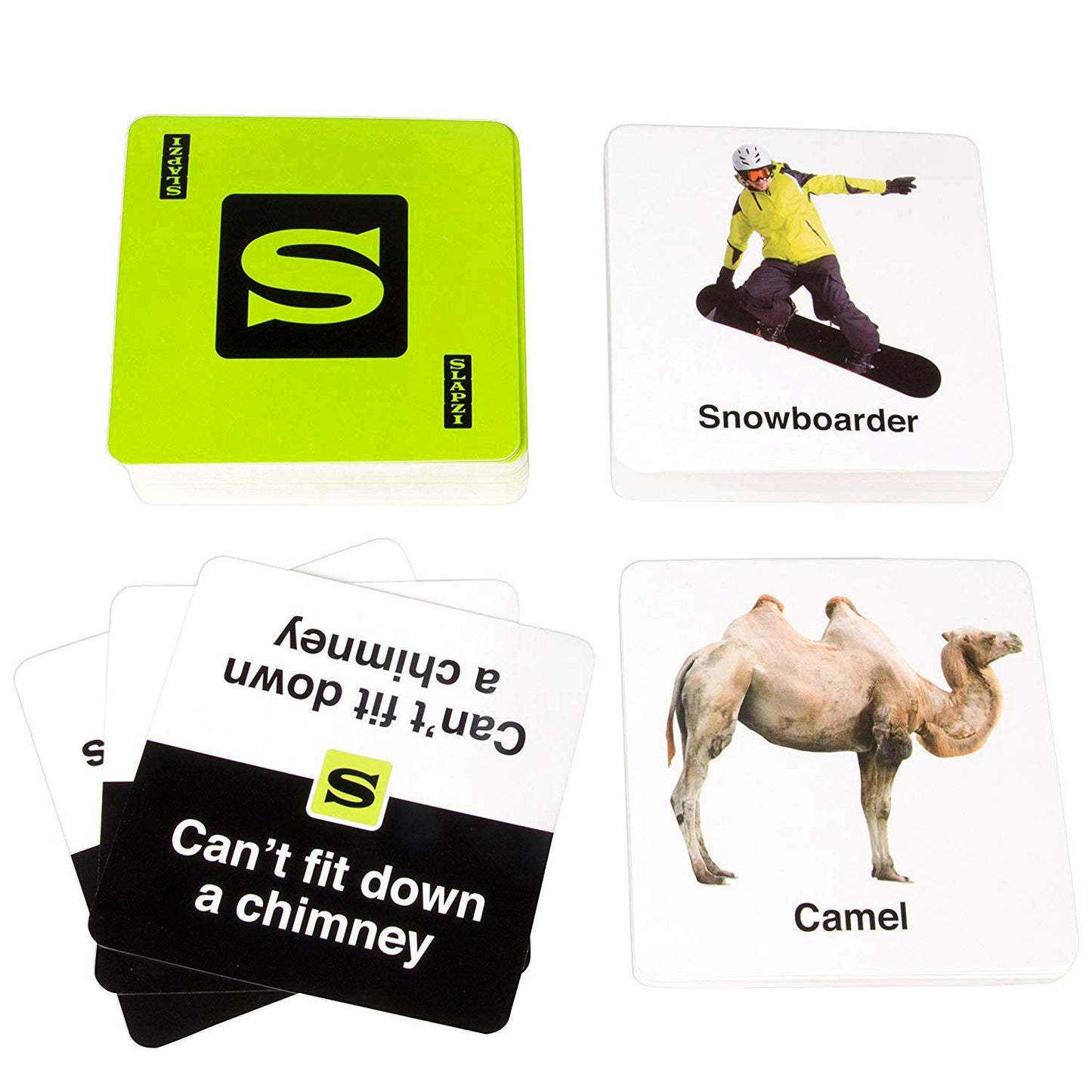 TENZI SLAPZI Full-Sized Edition - Includes 120 Picture Cards, 65 Clue Cards - The Quick Thinking and Fast Matching Card Game for All Ages - 2-8